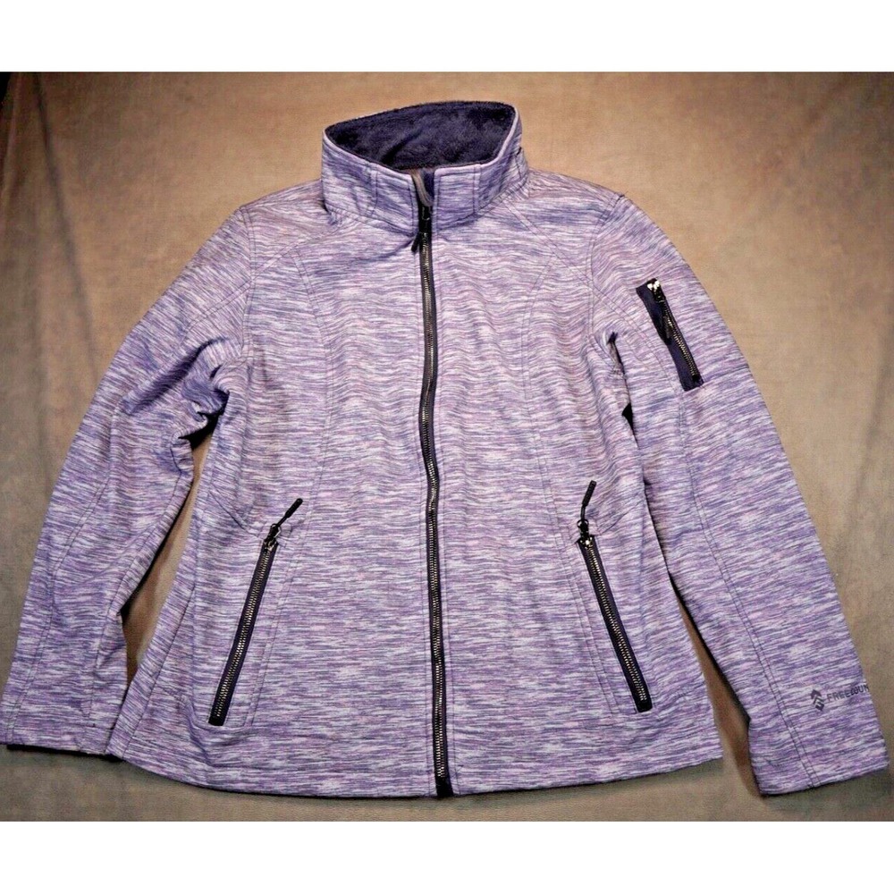 Free Country Jacket Womens Large Purple/Pink‎ Long Sleeve Lined Full Zip